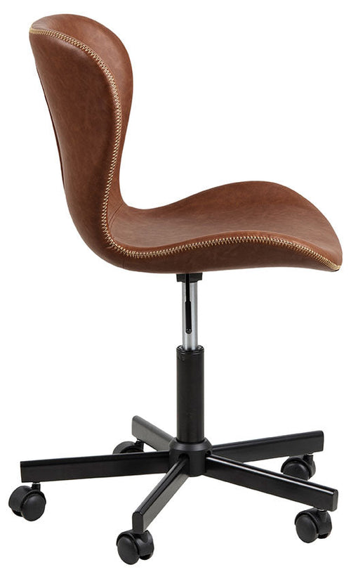 Rebellenclub Bureaustoel Pescara - Bruin Letherlook - vtwonen shop