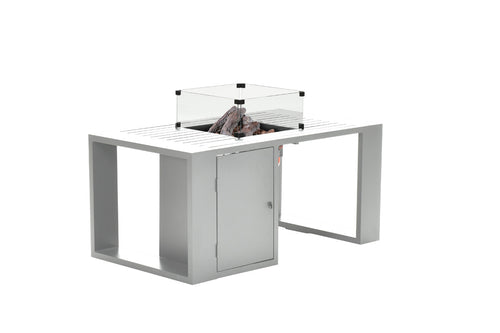 Cozy living sfeerhaard Sines - mat wit - aluminium - 130x70 cm - vtwonen shop