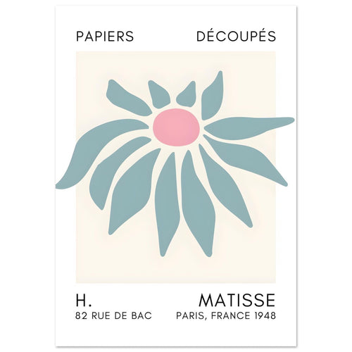 Artfulprints  Matisse – Deep sea dance turquoise   poster 30x40 cm - vtwonen shop