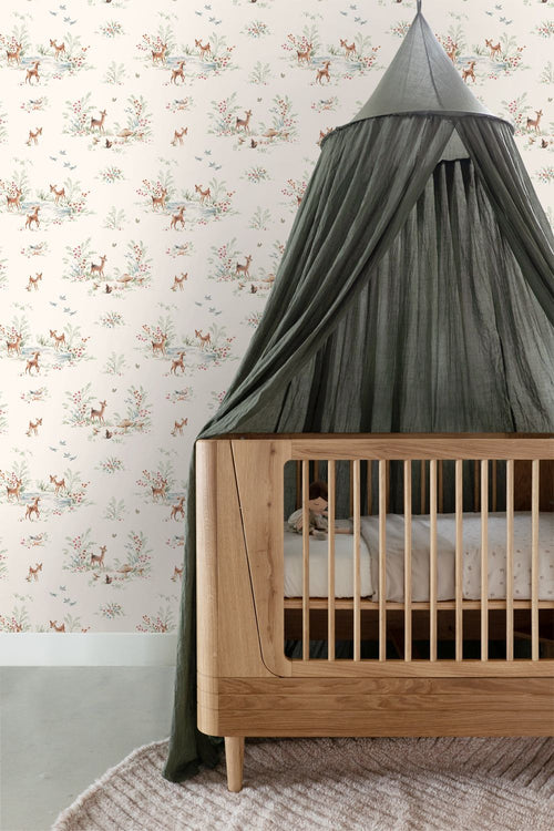 ESTAhome behang hertjes licht crème beige - 50 x 900 cm - 131428