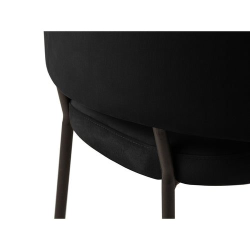 Set van 2 fluwelen stoelen Dora flueel zwart - 57x58x75cm