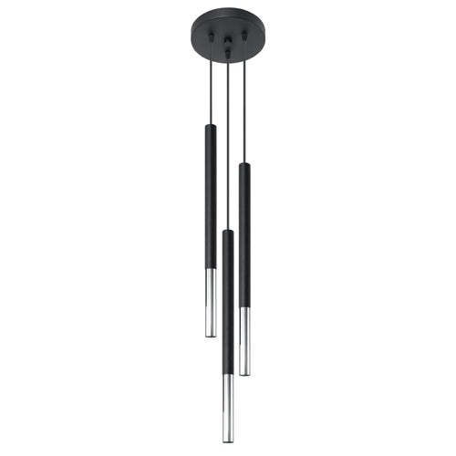 Sollux Lighting Hanglamp MOZAICA 3P zwart/chroom - 20x20x90cm
