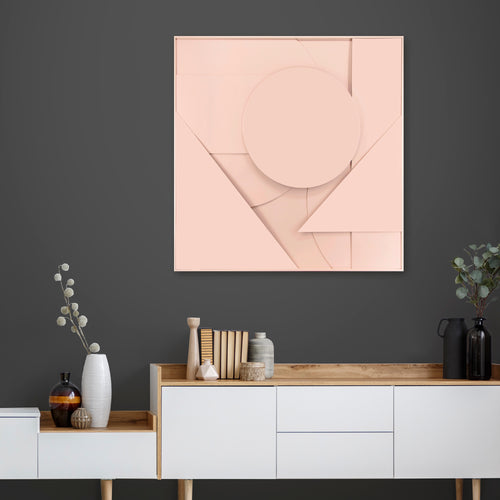 Art for the Home Abstract 3D ornament - 80x80cm - Roze - vtwonen shop