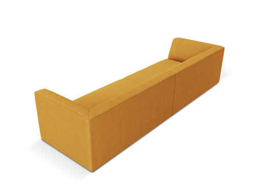 Micadoni Bank Ruby 4-zits, structurele stof, geel - 93x302x69cm