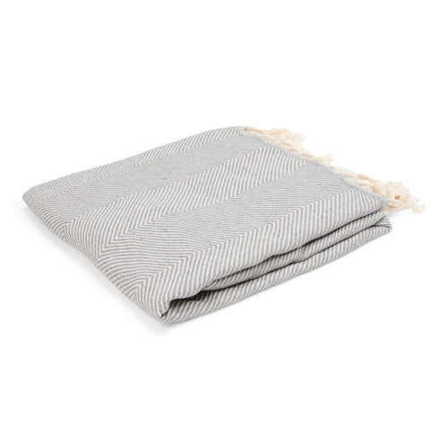 Return to Sender Plaid 100 x 190 cm grijs, hamamdoek van katoen - vtwonen shop