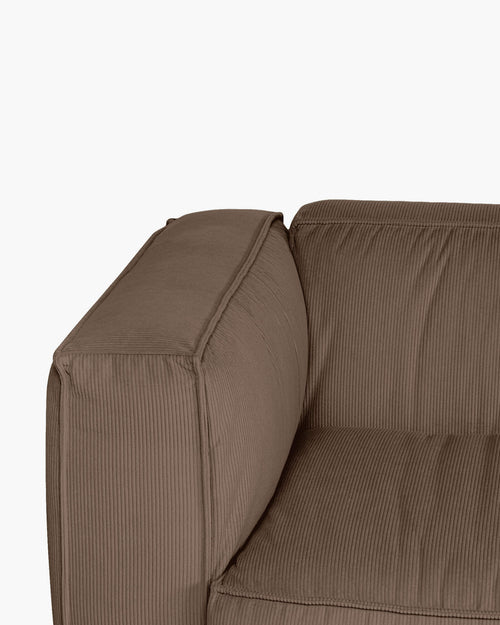 noo.ma Lobi 3-zits hoekbank links - Mocha Brown corduroy, 243x120x73,5 cm