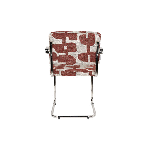 Zuiver Ridge Deco Symbols Eetkamerstoelen Armleuning Rood - Set van 2