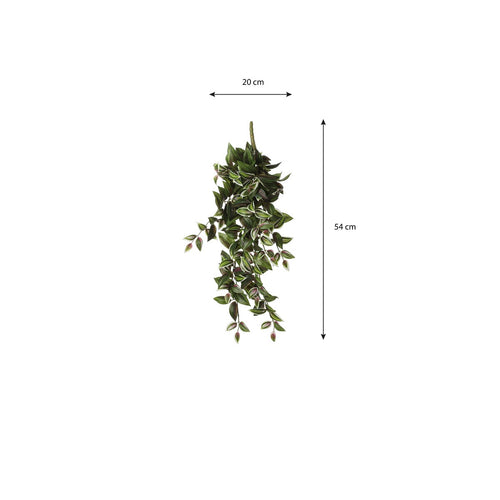 Mica Decorations Tradescantia Kunst Hangplant - L15 x B20 x H54 cm - Groen