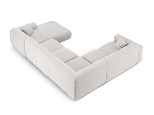 Cosmopolitan Design Panoramische hoekbank links Nolio 6-zits, chenille lichtgrijs - 252x342x72cm