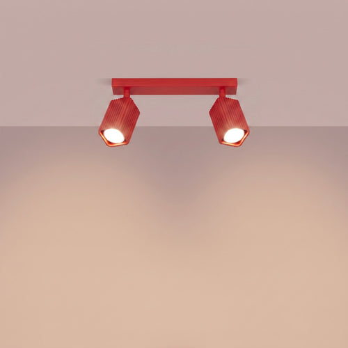 Sollux Lighting Plafondlamp RAYO 2 rood - 30x6x16,5cm