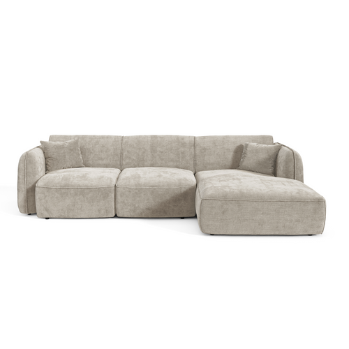 Premium Interiors - Rechthoekige hoekbank LOMI - gewaafd fluweel mol 272cm
