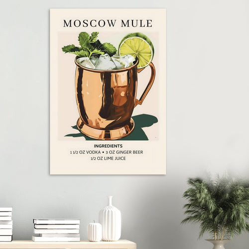 Artfulprints  Moscow Mule cocktail I - Ingrediënten   poster A4 21x29.7 cm - vtwonen shop