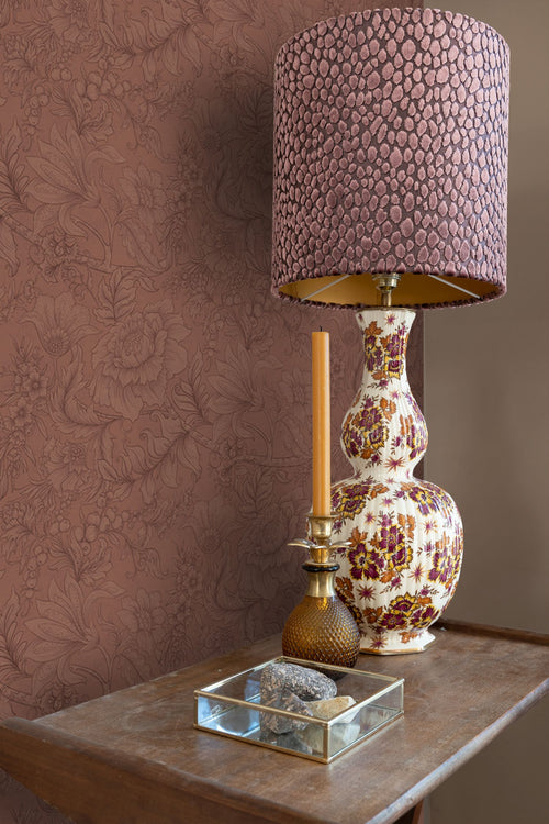 ESTAhome behang bloemmotief terracotta - 50 x 900 cm - 131854