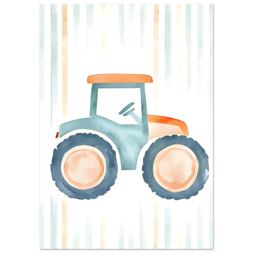 Artfulprints  Retro tractor illustratie   poster A4 21x29.7 cm - vtwonen shop