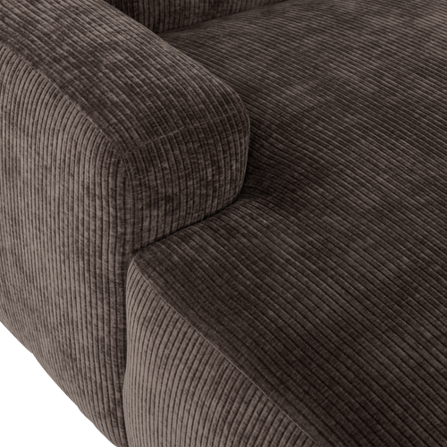 WOOOD chaise longue bank links Mojo Base - Rib - Bruin - 74x112x162