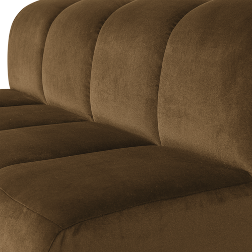 WOOOD eetbank 164 cm met rugleuning Mojo - Velvet - Honinggeel - 83x164x73