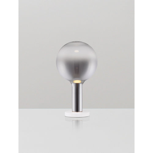 Nova Luce NOSTOS Bolvormige tafellamp in rookgrijs, goud en mat wit, dimbaar met touchbediening, LED 3W 165lm 3000K