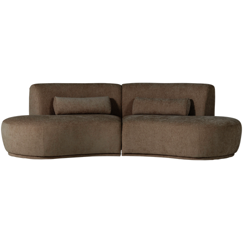 WOOOD half ronde bank 4-zits Batavier - Polyester - Velvet Bruin - 74x254x122 - vtwonen shop