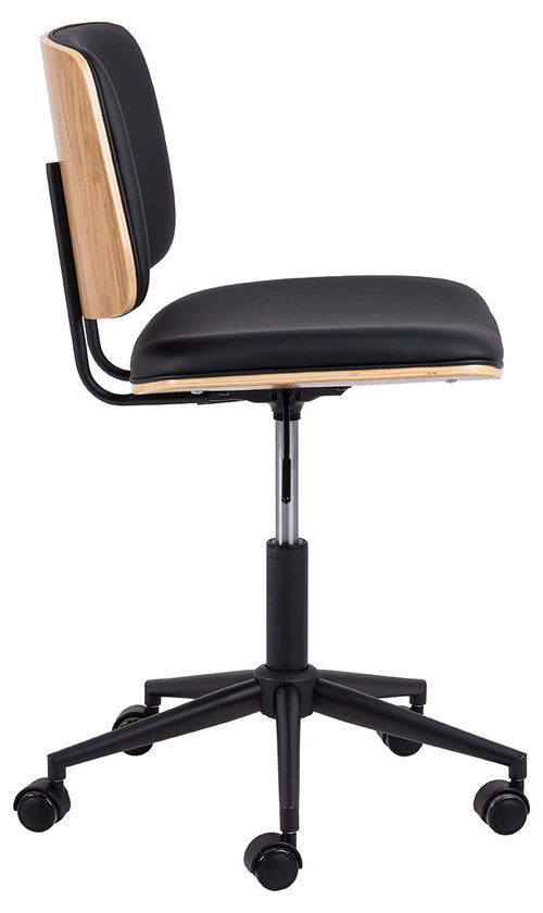 Rebellenclub Bureaustoel Salaman - Zwart Leatherlook - vtwonen shop