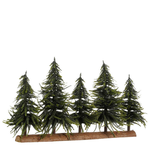 House of Seasons Decoratie Boomstam met Kunstkerstbomen - L80 x H40 cm - Groen