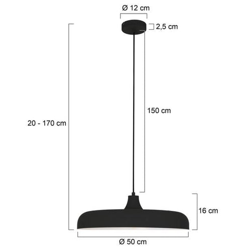 Steinhauer hanglamp krisip - 1 lichts - 55x 160 cm - zwart - vtwonen shop