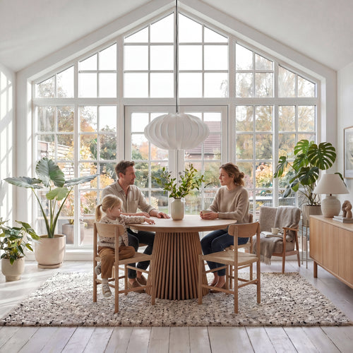 Furnhouse eetkamerstoel Malou - Natuurlijk eikenhout - Papiergaren - Set van 6