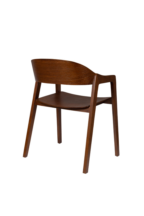 Dutchbone Westlake Eetkamerstoelen met armleuning Hout Walnoot - Set van 2 - vtwonen shop