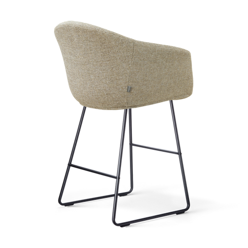 Nolon Nino-Otis barkruk taupe melange - zwart onderstel - 65 cm - vtwonen shop