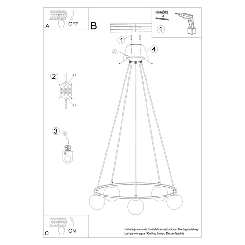 Sollux Lighting Kroonluchter YOLI 5 - 80x80x98cm