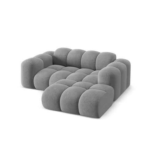 Cosmopolitan Design - Rechter hoekbank Treno 2-zits, chenille lichtgrijs - 164x180x70cm