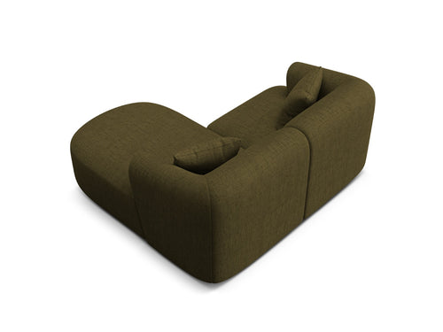Cosmopolitan Design Modulaire hoekbank rechts Campi 3-zits, structurele stof groente - 156x180x70cm