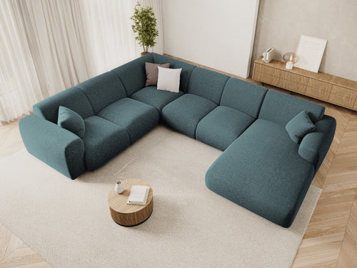 Cosmopolitan Design Panoramische hoekbank links Nolio 6-zits, chenille olie - 252x342x72cm