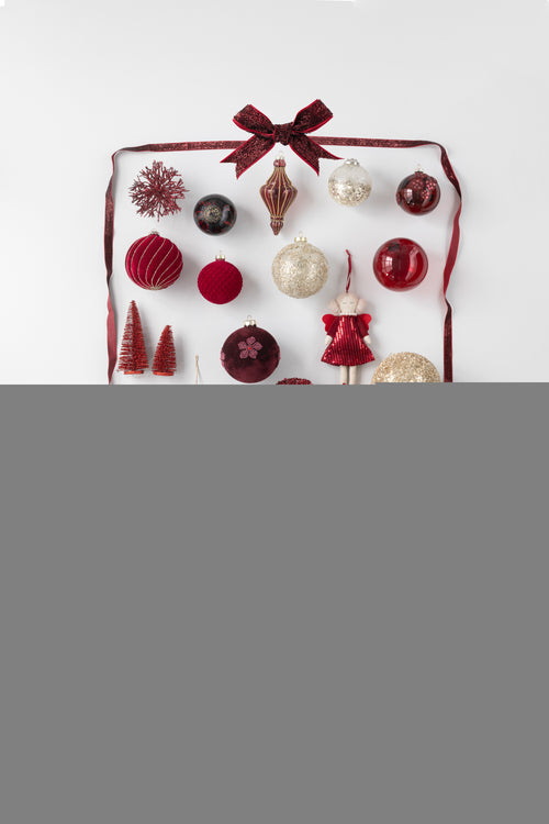 J-Line hanger Bal Pailletten - textiel - burgundy - small - 3 stuks - vtwonen shop