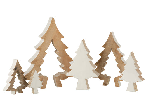 J-Line decoratie Kerstboom Puzzle - hout - wit - large - vtwonen shop