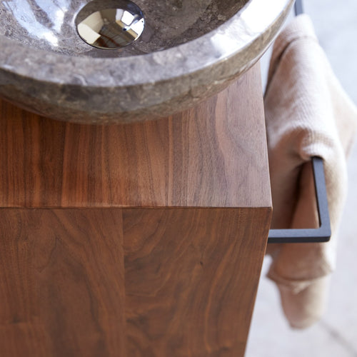 Tikamoon Massief notenhouten badmeubel, rechts - Donkerbruin - vtwonen shop