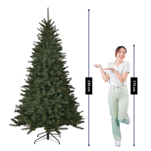 Black Box Trees Toronto Kunstboom h230xd140cm - Kerstboom met Realistische Frosted Naaldtips - Kerstversiering voor Binnen - Scharnierconstructie voor