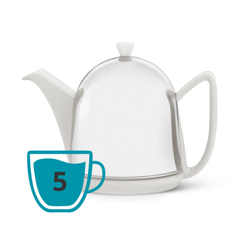 Bredemeijer - Theepot Cosy Manto 1,0L wit, mat - vtwonen shop