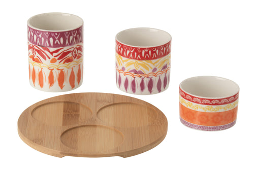 J-Line aperoschaal - keramiek - paars/rood - small