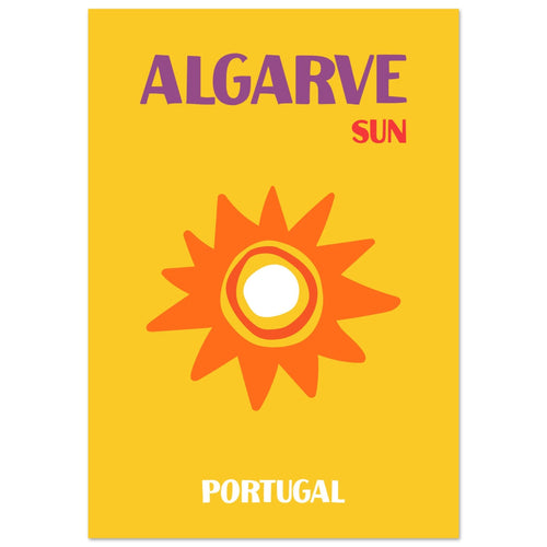 Artfulprints Poster met Lijst Portugal - Algarve   - 50x70 cm - Geel