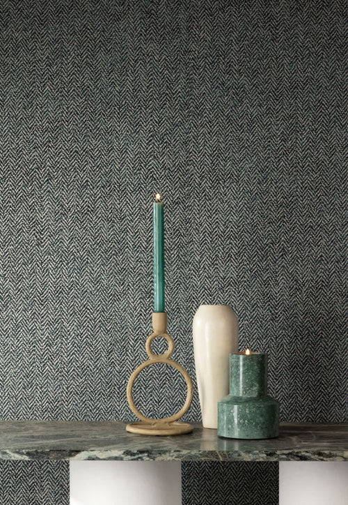 Masureel behang met structuur groen - 53 cm x 10.05 m - 631035 - vtwonen shop