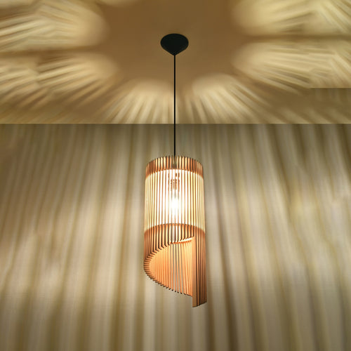 Sollux Lighting Hanglamp ALEXIA hout - 21x21x120cm