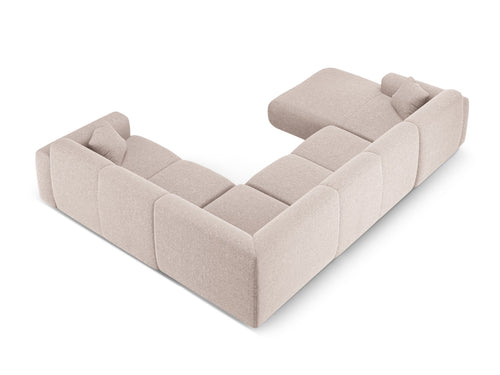 Cosmopolitan Design Panoramische hoekbank rechts Nolio 6-zits, chenille beige - 252x342x72cm