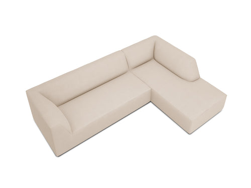 Micadoni rechter hoekbank Ruby 4-zits, structurele stof, beige - 180x273x69cm