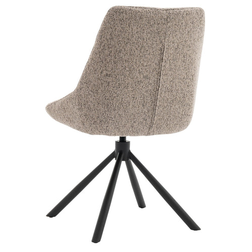 DÉJA Living Eetkamerstoel Malou - Taupe/Zwart - Draaibaar - Set van 2 - vtwonen shop