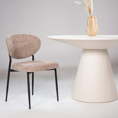 Giga Meubel Eetkamerstoel Vajèn - Stof - Taupe - Set van 2 - vtwonen shop