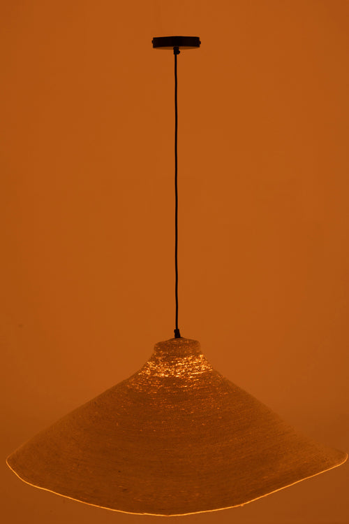 J-Line hanglamp Kegel - zeegras - wit