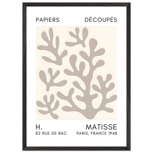 Artfulprints Poster met Lijst Matisse – Coral shadows grey   - 50x70 cm - Grijs