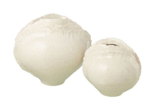 J-Line vaas - steengoed - wit - large