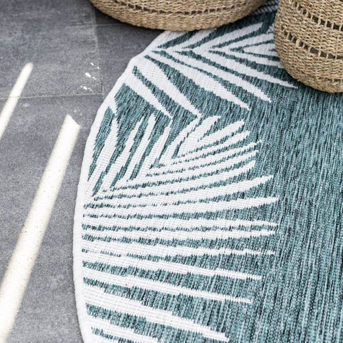 Rond Buitenkleed Leaf - Groen - dubbelzijdig - EVA Interior - 240 x 240 cm - vtwonen shop