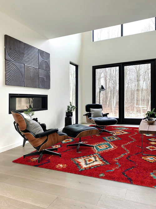 AFK Living vloerkleed  Native - shaggy - rood - 160 x 230 cm - vtwonen shop